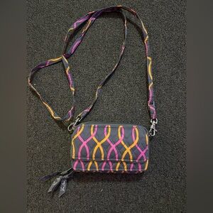 Vera Bradley Pink and Orange Patterned Crossbody Bag